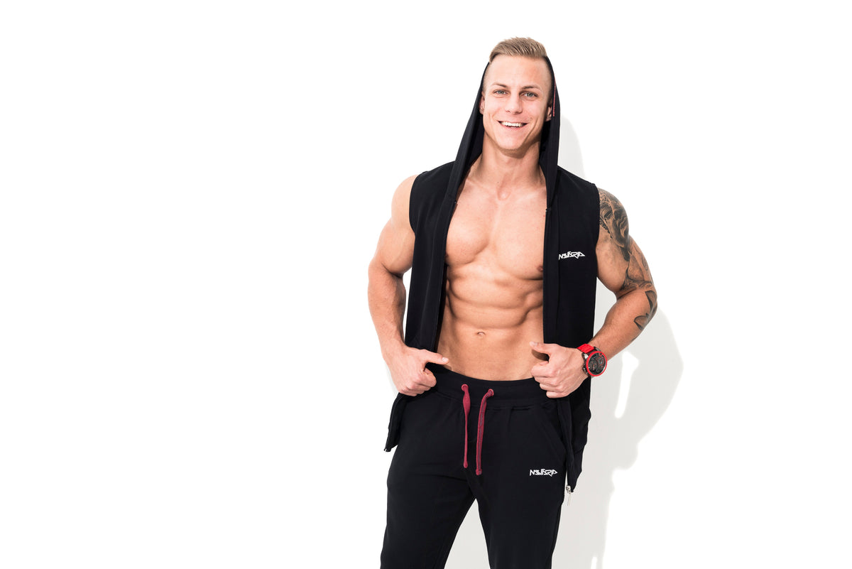 Mutaria Zip Sleeveless Hoodie Black