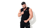 Mutaria Zip Sleeveless Hoodie Black