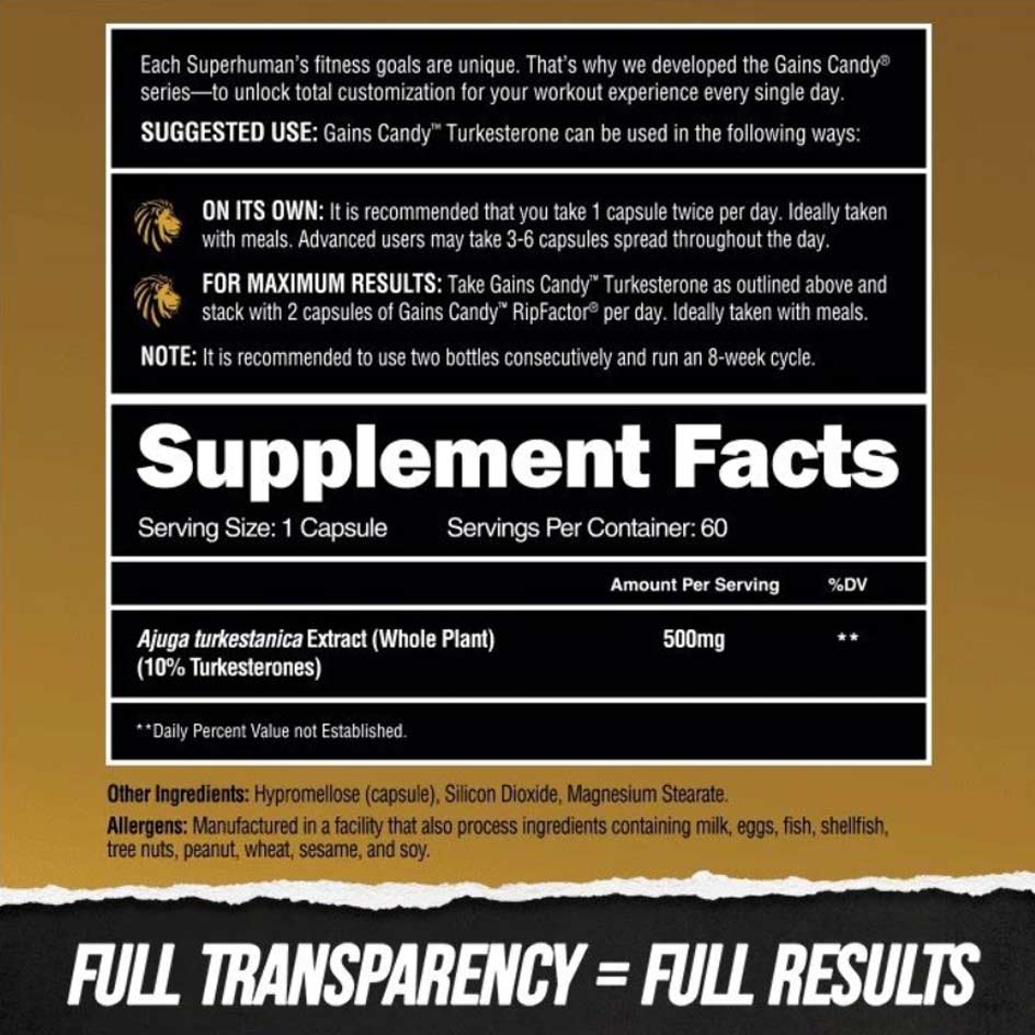 Alpha Lion Alpha GAINS CANDY™ Turkesterone 60 caps (MHD-Ausverkauf)