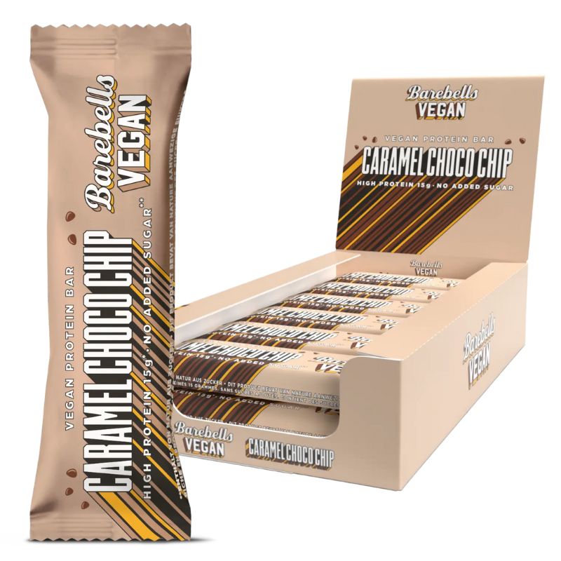 Barebells Vegan Protein Bar 12 x 55g BOX Caramel Choco Chip