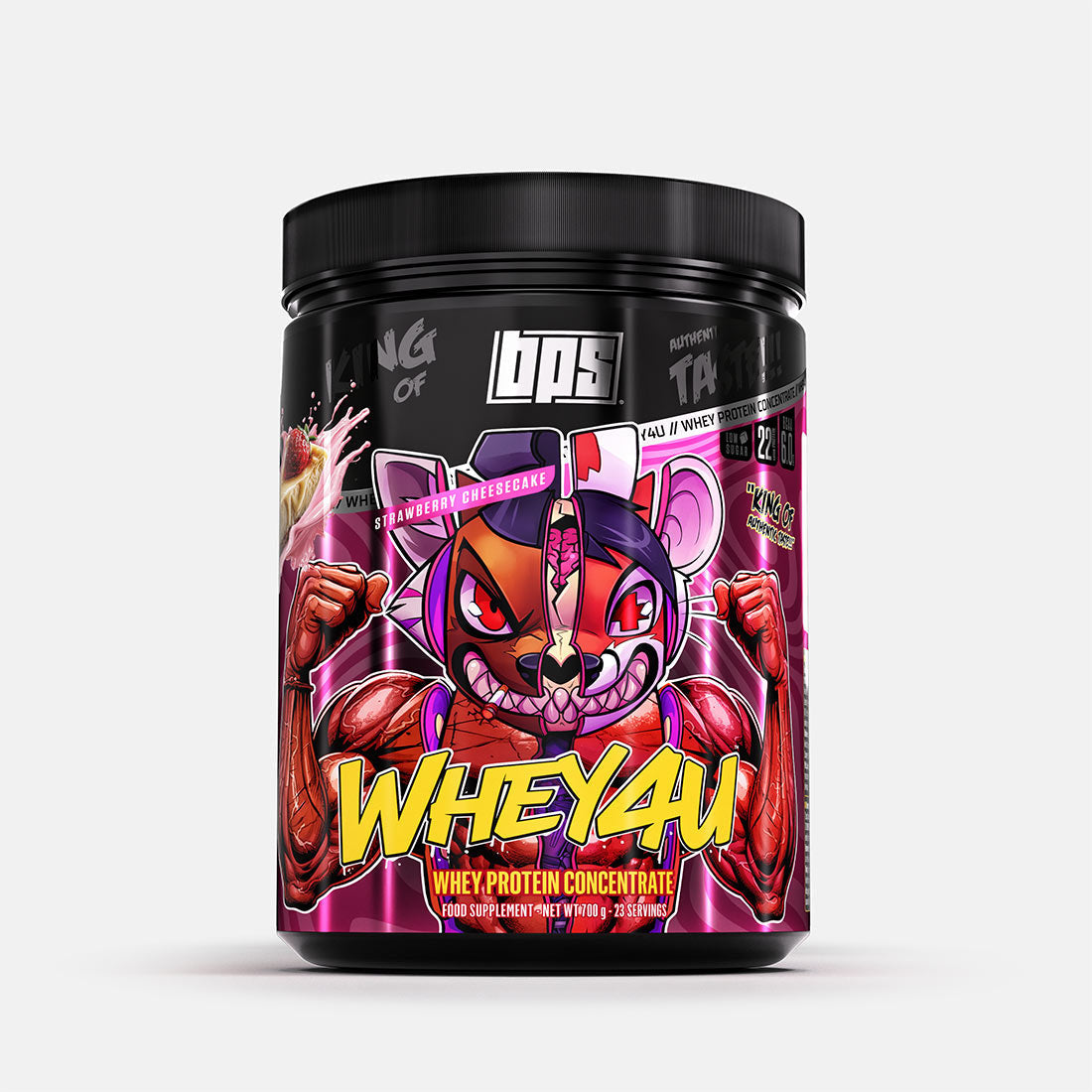 BPS Pharma Whey4U 700 g Strawberry Cheesecake, Dose Vorderseite