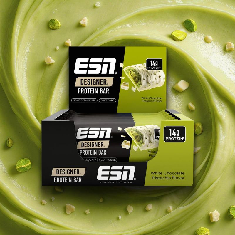 ESN Designer Bar Proteinriegel 12 x 45 g BOX White Chocolate-Pistachio