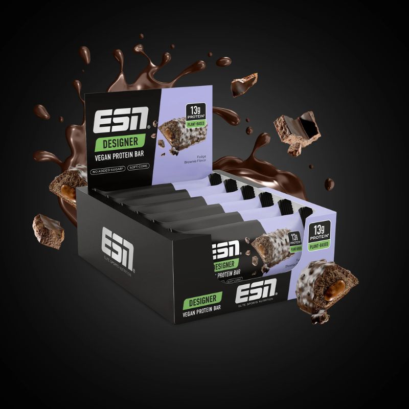 ESN Designer Vegan Protein Bar Proteinriegel 55 g Riegel Fudge Brownie
