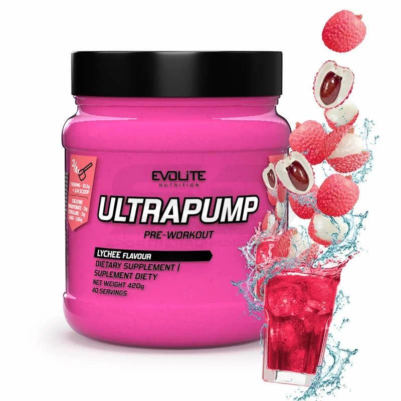Evolite Ultrapump Pre-Workout-Booster, 420g Lychee