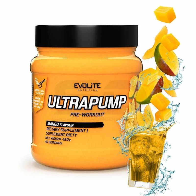 Evolite Ultrapump Pre-Workout-Booster, 420g Mango