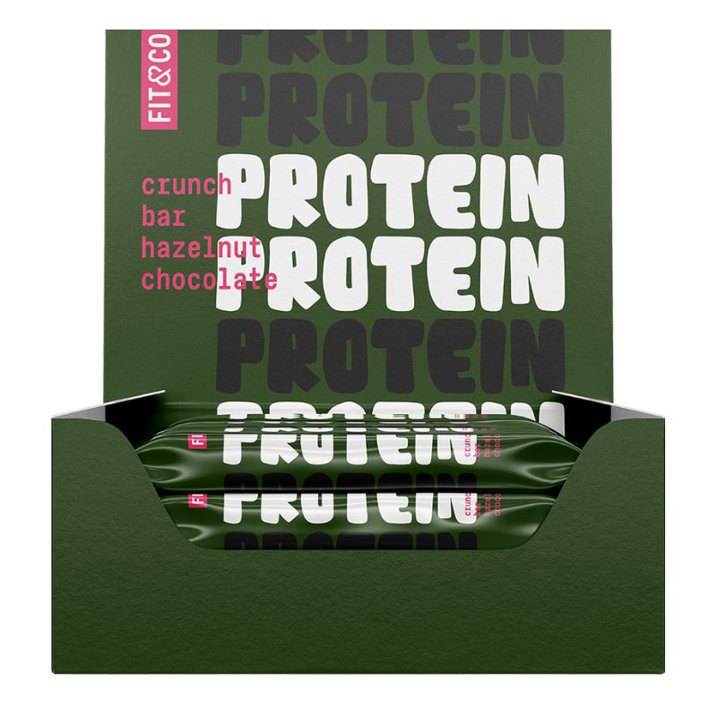Fit & Co. Crunch Bar - Hazelnut Chocolate 10 x 55g BOX