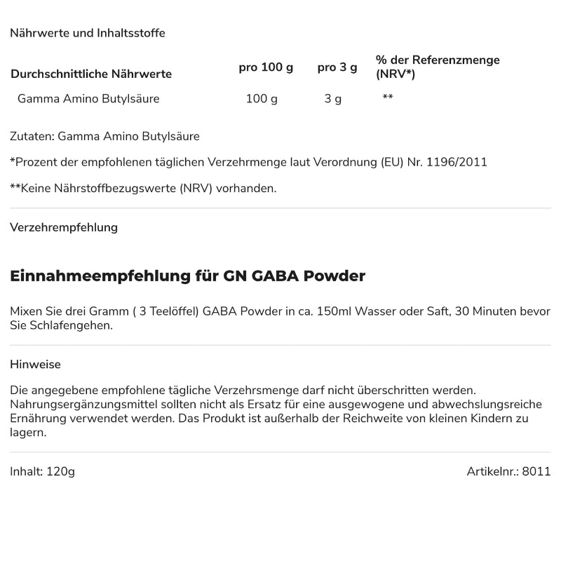 GN Laboratories Gaba Powder