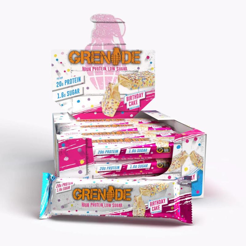 Grenade Protein Bar - Proteinriegel 60g 12 x 60 g BOX Birthday Cake