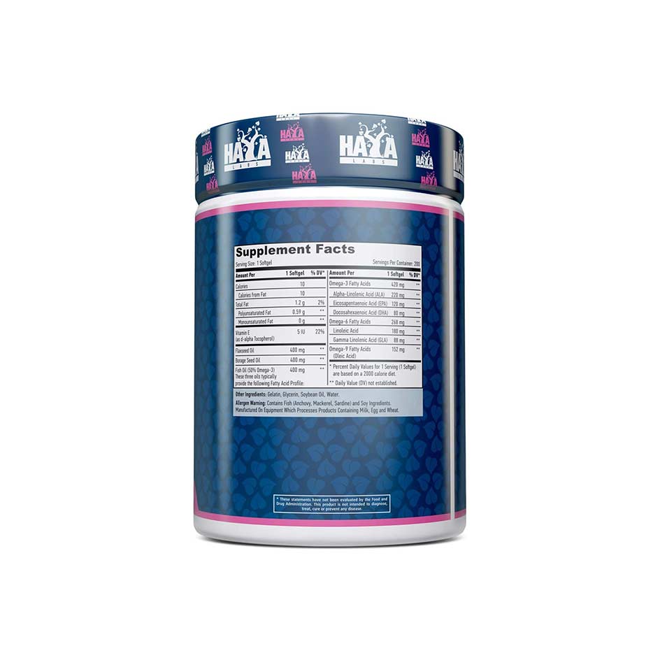 Haya Labs Omega 3-6-9 200 softgels