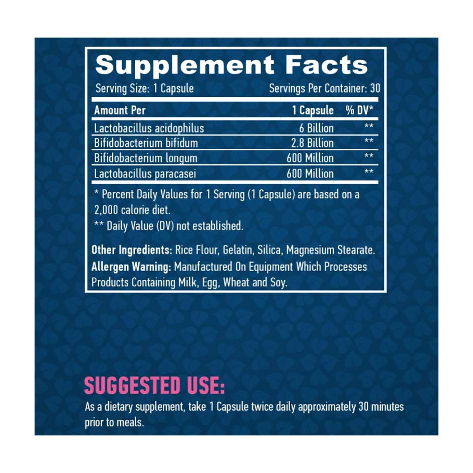 HAYA LABS 10 Billion Acidophilus & Bifidus Probiotic Complex 30 caps