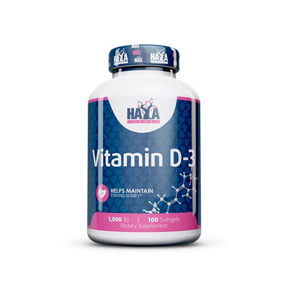 Haya Labs Vitamin D3 1000 IE, Dose mit 100 Softgel-Kapseln