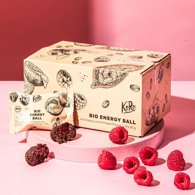 KoRo Bio Energy Balls 14 x 30 g Kakao & Himbeerfüllung