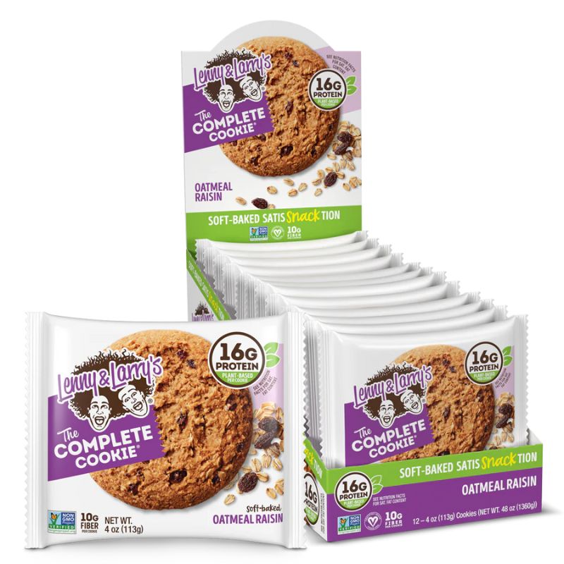 Lenny&Larrys Complete Cookie 12 x 113g BOX Oatmeal Raisin