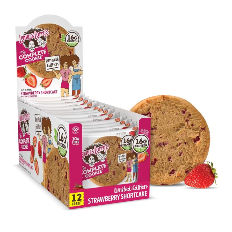 Lenny&Larrys Complete Cookie 12 x 113g BOX Strawberry Shortcake