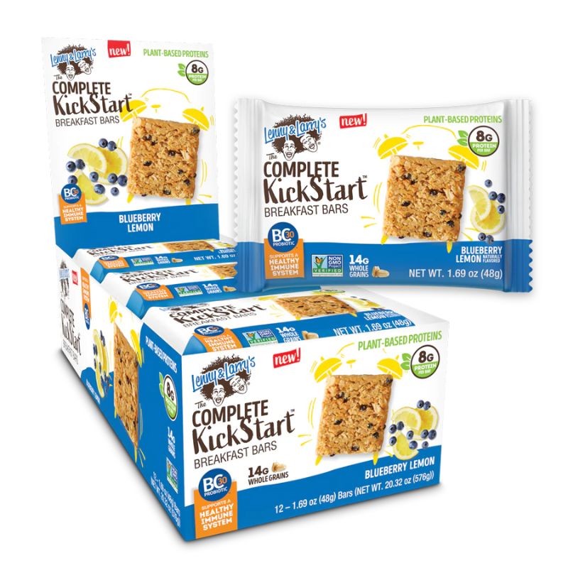 Lenny & Larrys The Complete Kickstart - Breakfast Bars 12 x 48g BOX Blueberry Lemon (MHD 03/24)