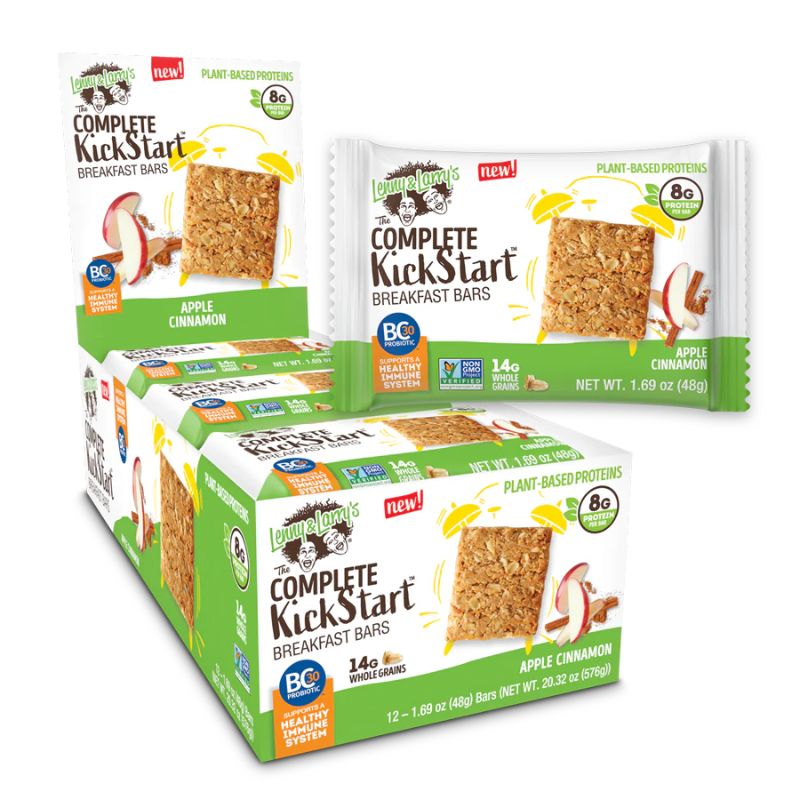Lenny & Larrys The Complete Kickstart - Breakfast Bars 48g Apple Cinnamon