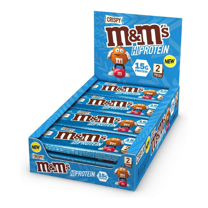 M&M's Hi Protein Bar Proteinriegel 12 x 51g Box Crispy