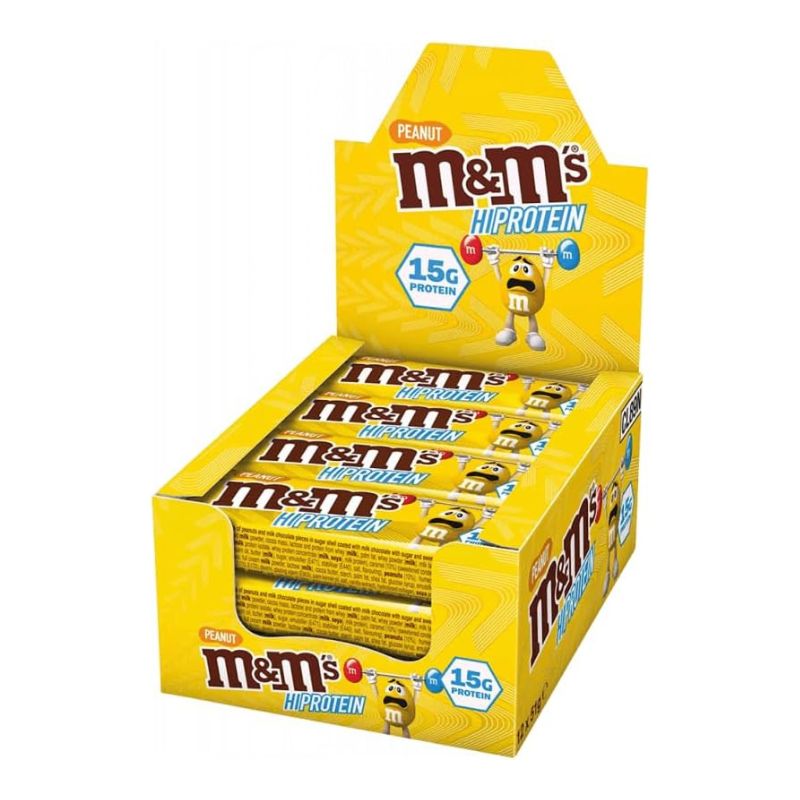M&M's Hi Protein Bar Proteinriegel 12 x 51g Box Peanut