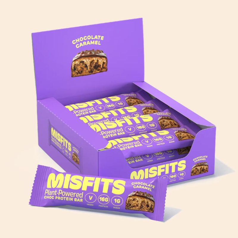 Misfits Vegan Protein Bar 12x45g BOX Chocolate Caramel