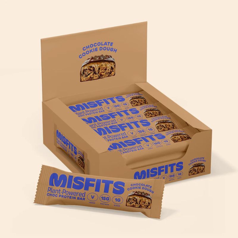 Misfits Vegan Protein Bar 45g Riegel Chocolate Cookie Dough (MHD 07/24)