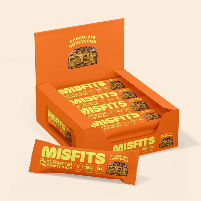 Misfits Vegan Protein Bar 45g Riegel Chocolate Honeycomb