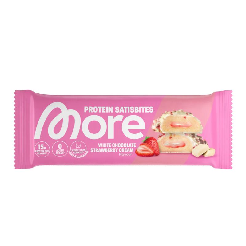 More Protein Satisbites 2 x 25g Bites White Chocolate Strawberry Cream