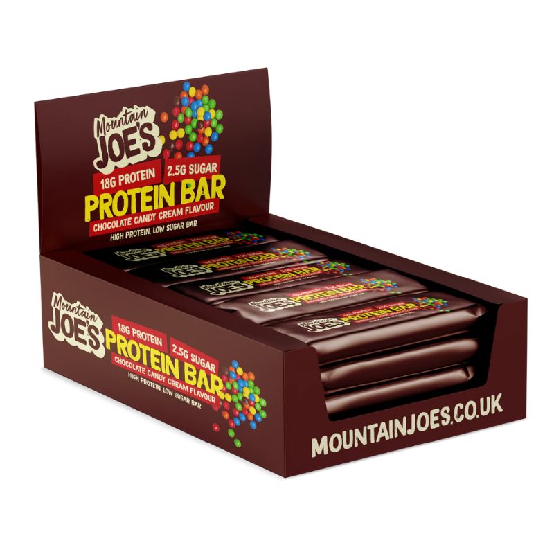 Mountain Joe's Protein Bar 55g 12 x 55g BOX Chocolate Candy Cream