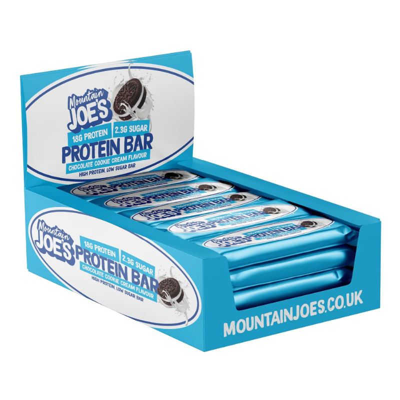 Mountain Joe's Protein Bar 55g 12 x 55g BOX Chocolate Cookie Cream