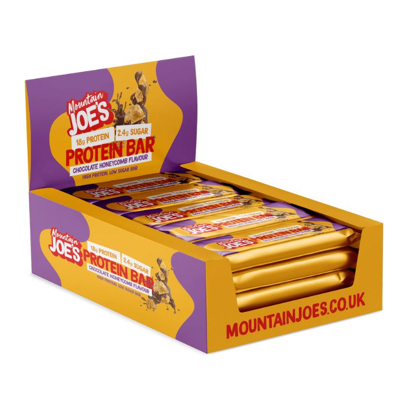 Mountain Joe's Protein Bar 55g 12 x 55g BOX Chocolate Honeycomb