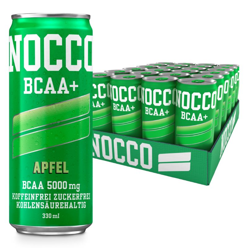 Nocco BCAA Drink 24 x 330ml Dose Apfel (Koffeinfrei)