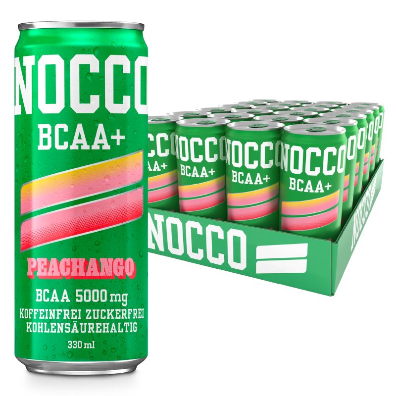 Nocco BCAA Drink 24 x 330ml Dose Peachango (Koffeinfrei)