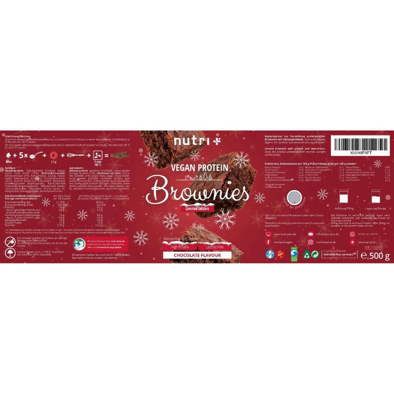 Nutri-Plus Protein Brownies Schokolade, 500g