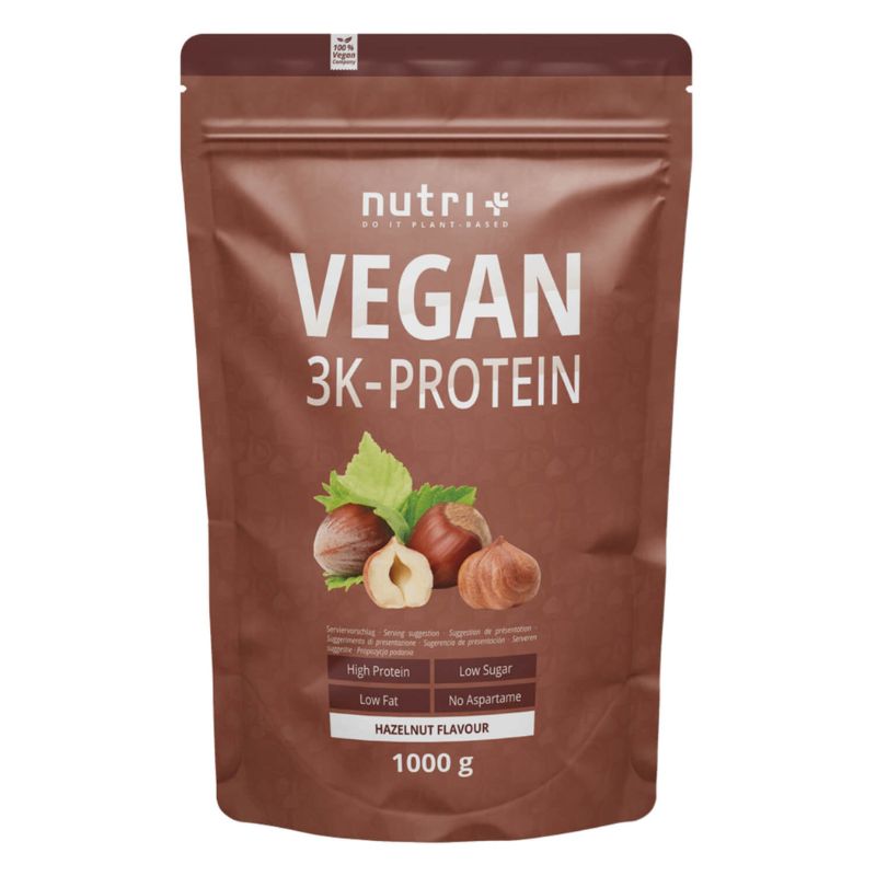 Nutri-Plus Vegan 3K Proteinpulver Hazelnut