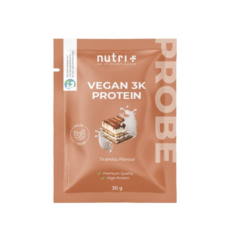 Nutri-Plus Vegan 3K Proteinpulver Probe 30g Tiramisu