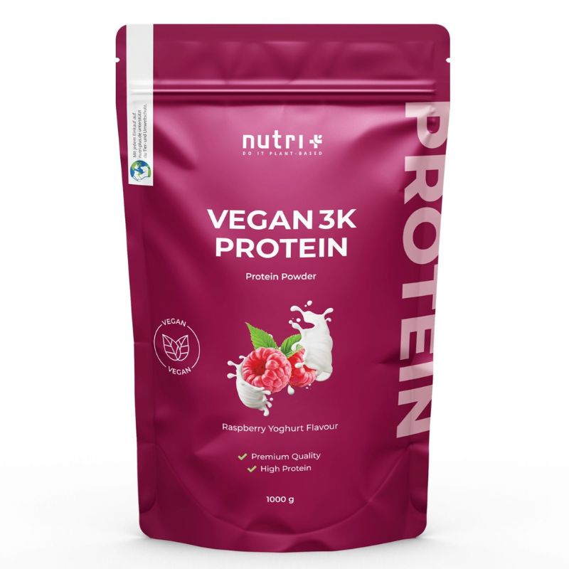 Nutri-Plus Vegan 3K Proteinpulver Raspberry-Yogurt