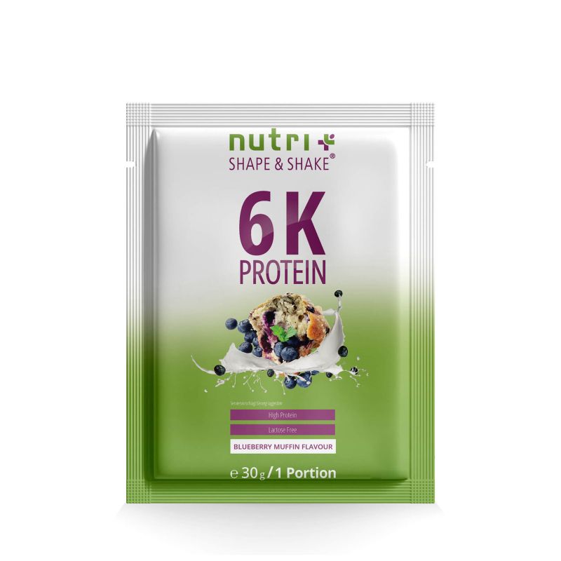 Nutri-Plus Vegan 6K Proteinpulver Probe 30g Blueberry Muffin