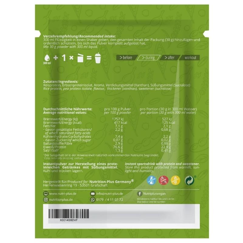 Nutri-Plus Vegan Pea-Rice Proteinpulver Probe 30g