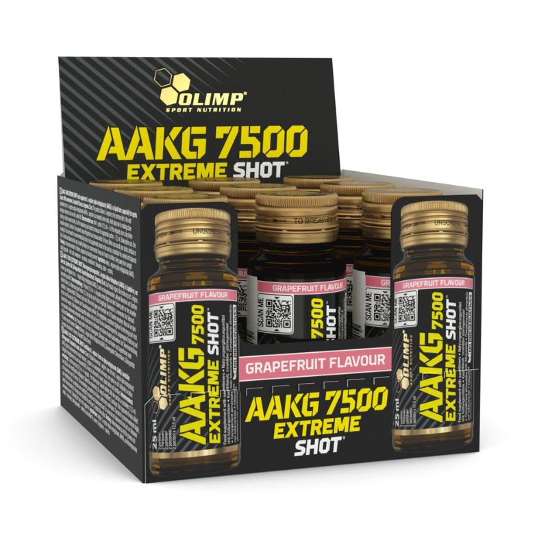 Olimp AAKG 7500 Extreme Shots Glas 9x25ml Ampulle BOX Grapefruit