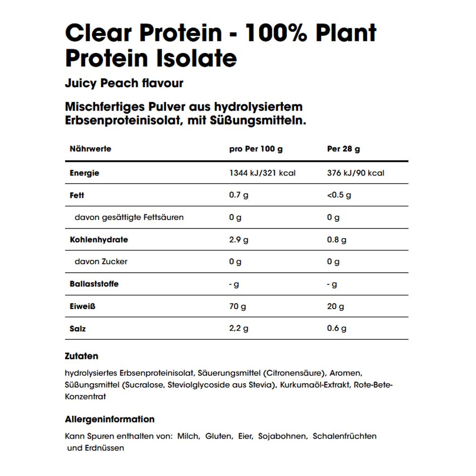 Optimum Nutrition Clear Protein 100% Plant Protein Isolate 280g (MHD-Ausverkauf)