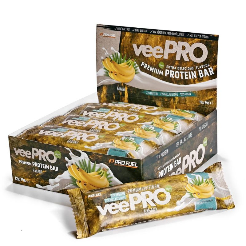 Profuel veePRO vegan Proteinriegel 12 x 74g BOX Banana