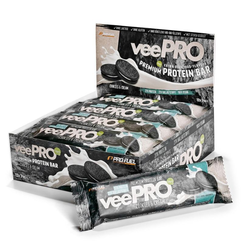 Profuel veePRO vegan Proteinriegel 74g Riegel Cookies & Cream