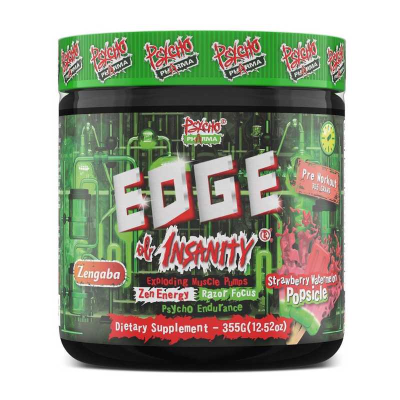 Psycho Pharma Edge of Insanity Pre-Workout, 350g Strawberry Watermelon Popsicle