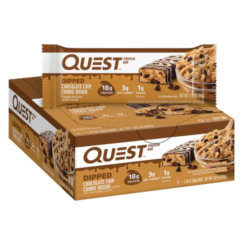 Quest Bar Dipped Proteinriegel 50g Chocolate Chip Cookie Dough