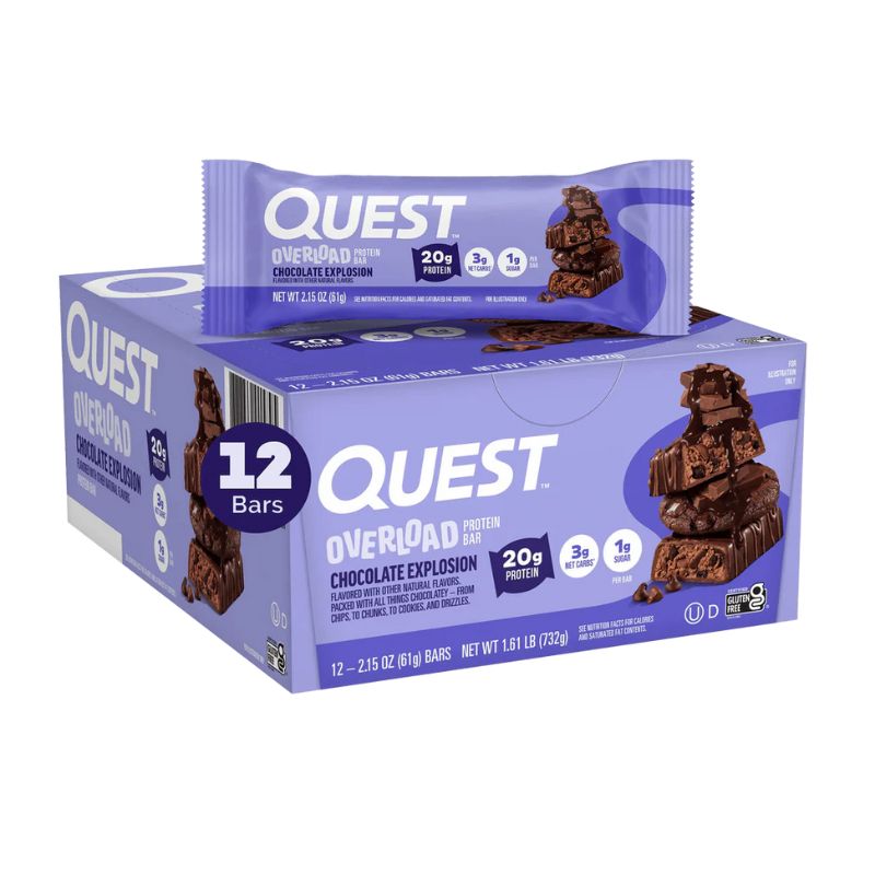 Quest Nutrition Quest Bar Overload Bars Proteinriegel 12 Riegel BOX Chocolate Explosion