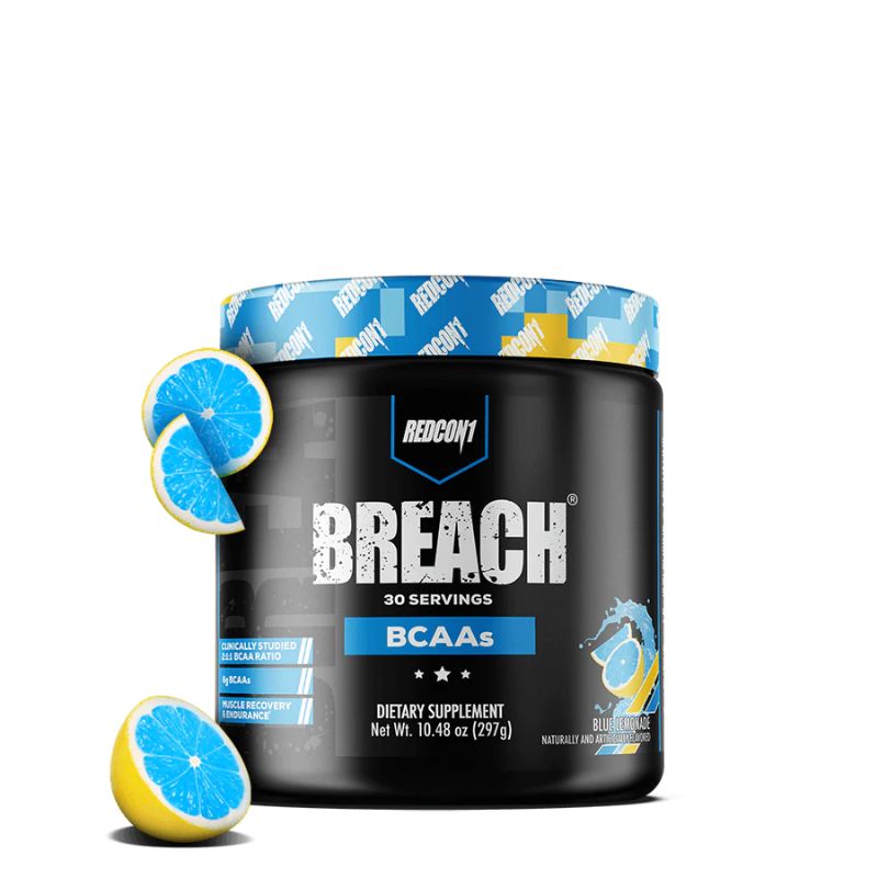 Redcon1 Breach, BCAA's, 345g Dose Blue Raspberry