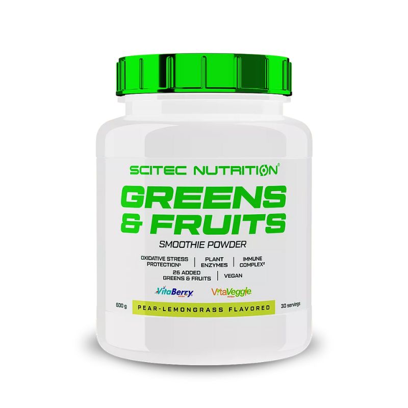 Scitec Nutrition Greens & Fruits Smoothie Powder, 600g Birne-Lemon Grass