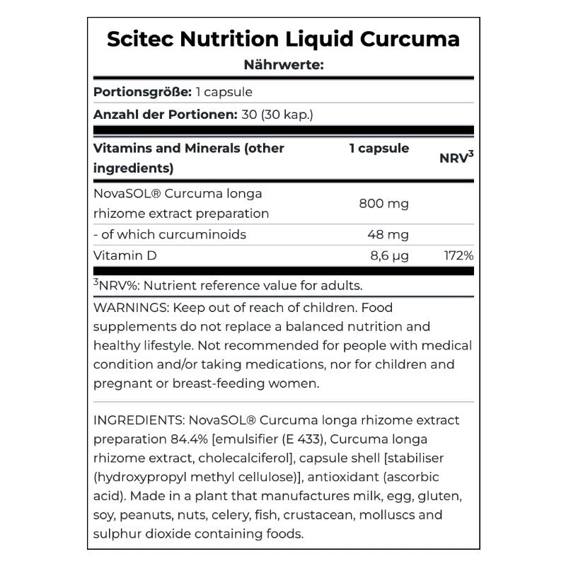 Scitec Nutrition Liquid Curcuma, 30 Kapseln