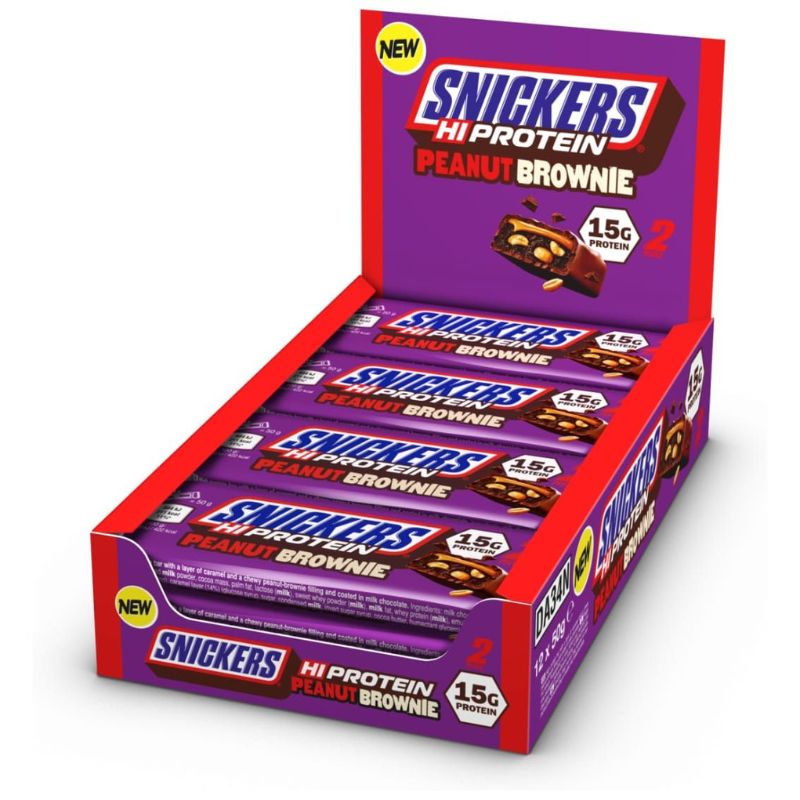Snickers Hi Protein Bar 12 x Riegel Box Peanut Brownie