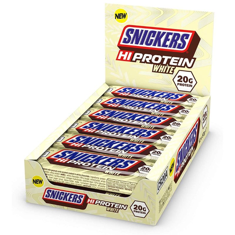 Snickers Hi Protein Bar 12 x Riegel Box White Chocolate