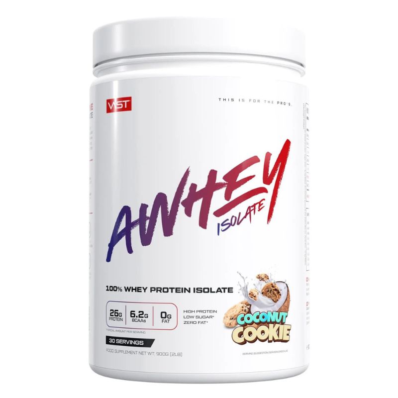 VAST Sports AWhey Isolate, 900g Dose Coconut Cookie